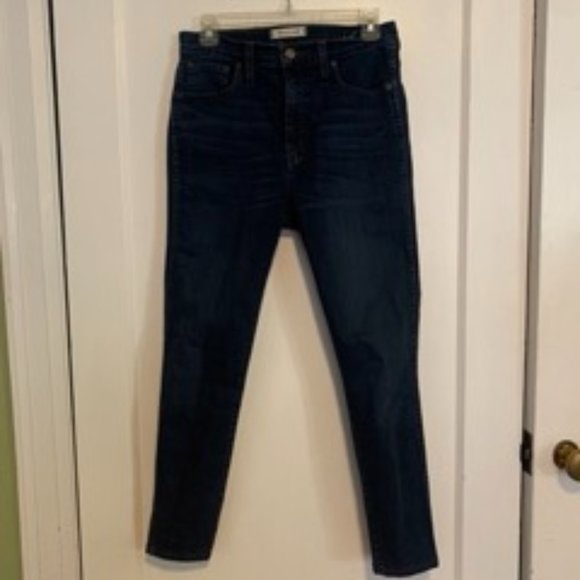 MADEWELL women's 10" high rise high waisted slim skinny dark denim jeans SIZE 28 - Picture 3 of 10